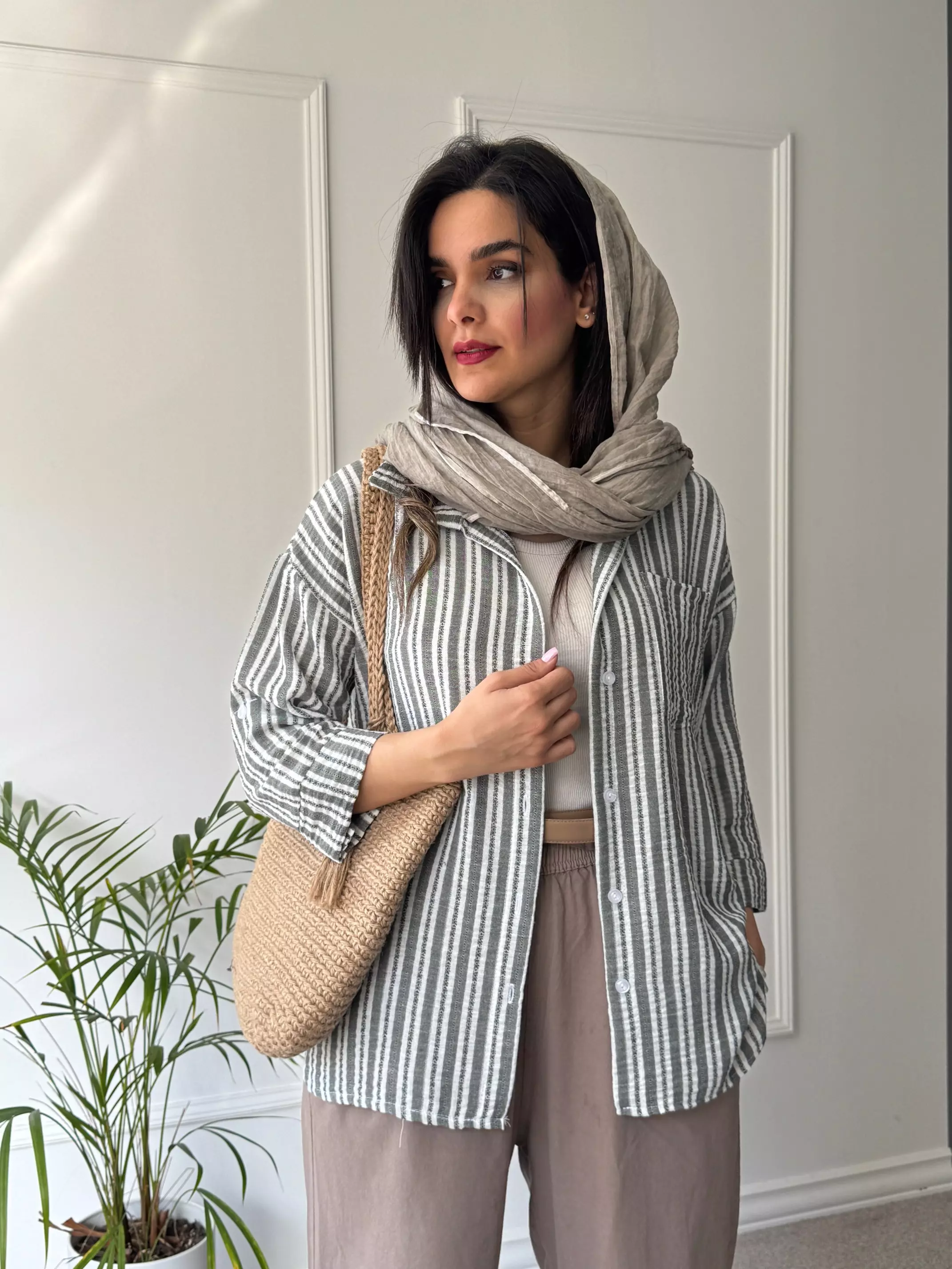 مانتو شومیزی راه راه یاس